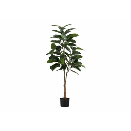 MONARCH SPECIALTIES Artificial Plant, 52" Tall, Rubber Tree, Indoor, Faux, Fake, Floor, Greenery, Potted, Real Touch I 9514